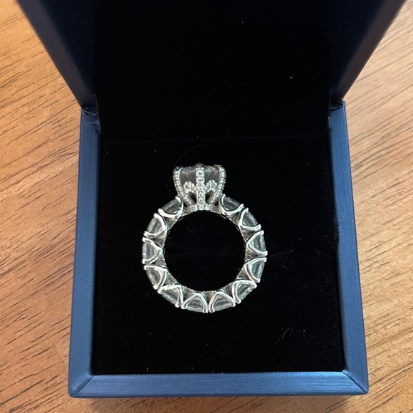 Italo Sterling Silver White Sapphire Eternity Ring - Picture 13 of 16